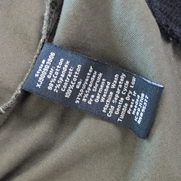 Anthropology Sanctuary Camo Bomber Jacket Zipper Pockets Black Trim Women's M - Picture 10 of 14